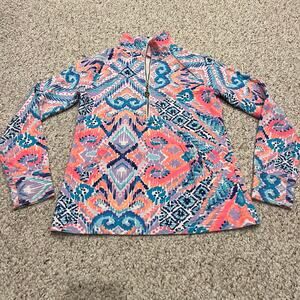 Lilly Pulitzer Skipper Quarter Zip Pullover Sz XS UPF 50 Solar Opposites Preppy